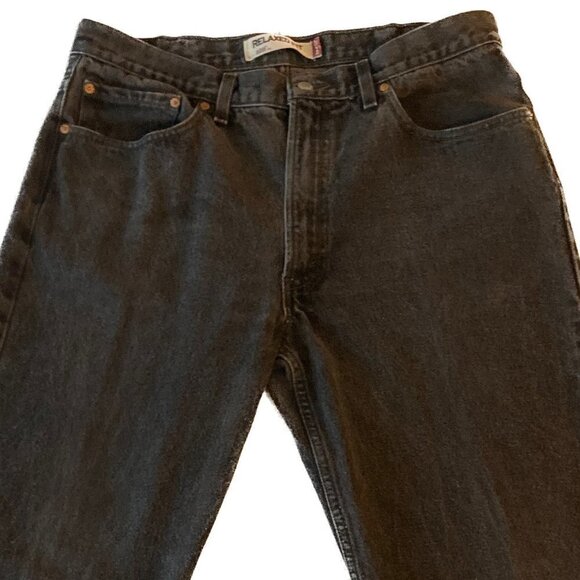 Levi's 550 Men’s Black Relaxed Fit Straight Leg Jeans 100% Cotton Size 38 X 32 - Picture 2 of 6